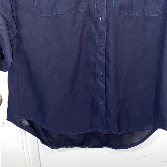Navy blue dress blouse - Picture 4 of 4
